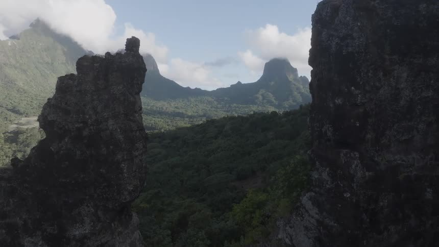 A lush valley between mountains