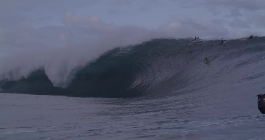 A footage of people surfing the sea