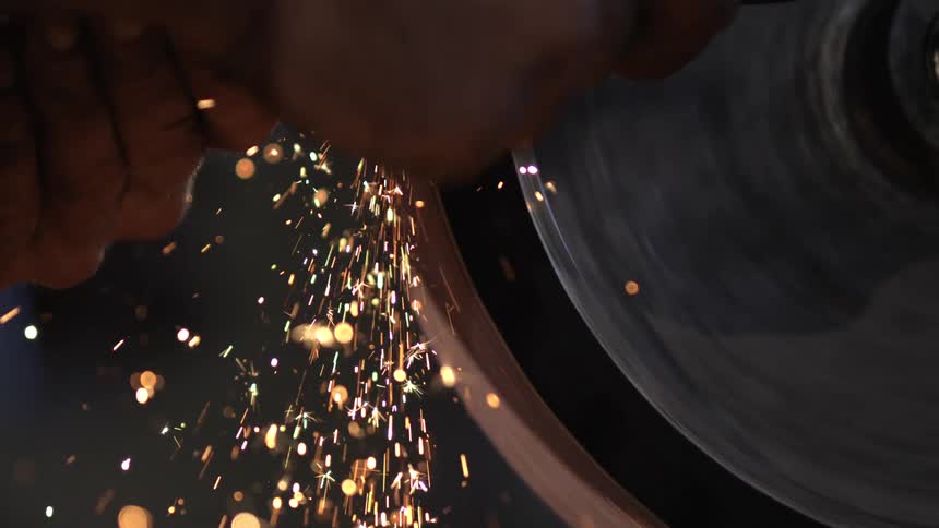 A footage of a rolling machine