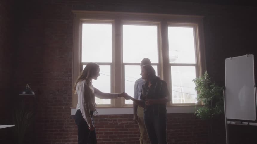 Workers are talking in the office