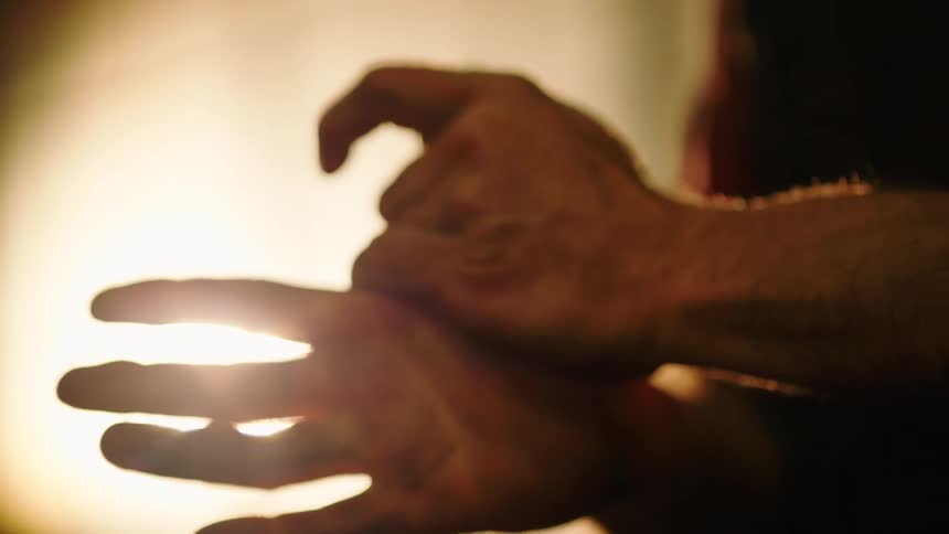 Close up of a pair of male hands
