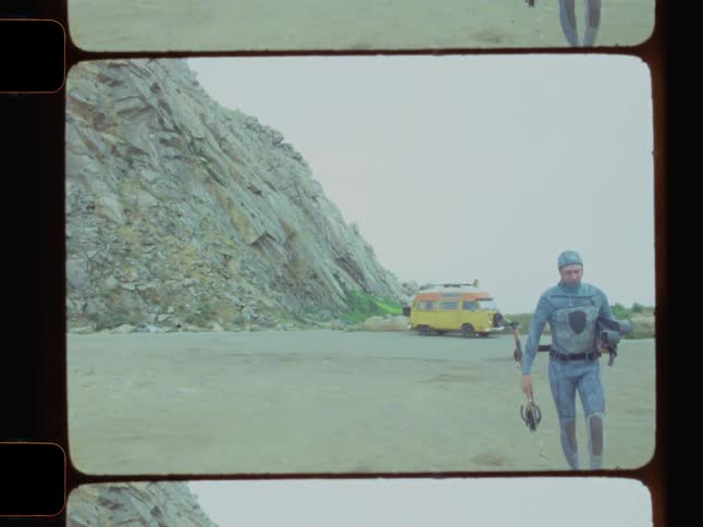 The man walks away from the van