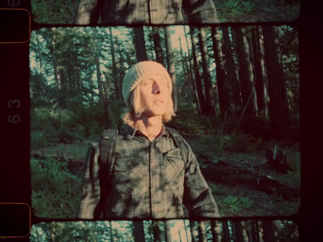 Man walking in a forest