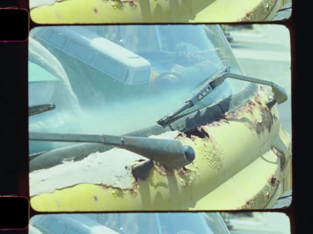 A footage of the windscreen of a yellow bus