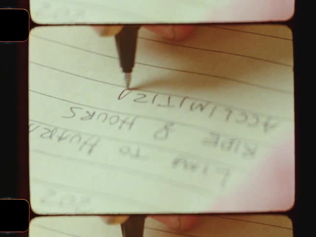 Hand writing notes in a notebook