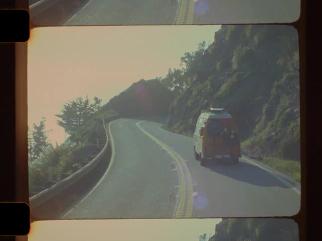 Van crossing a road