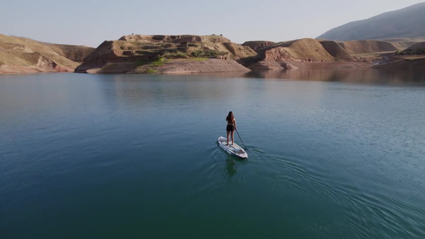 A footage of a person kayaking