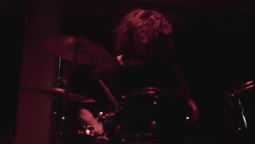 Boy playing a drums