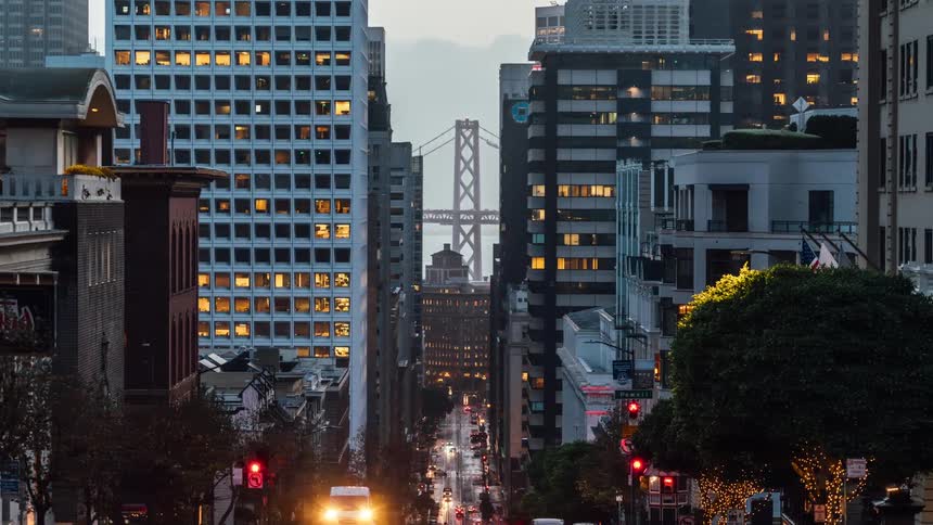 Traffic is speeding through the city