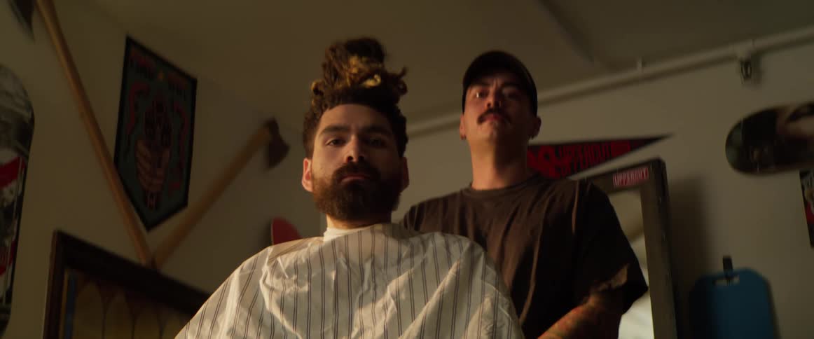 Boys looking earnestly into the camera