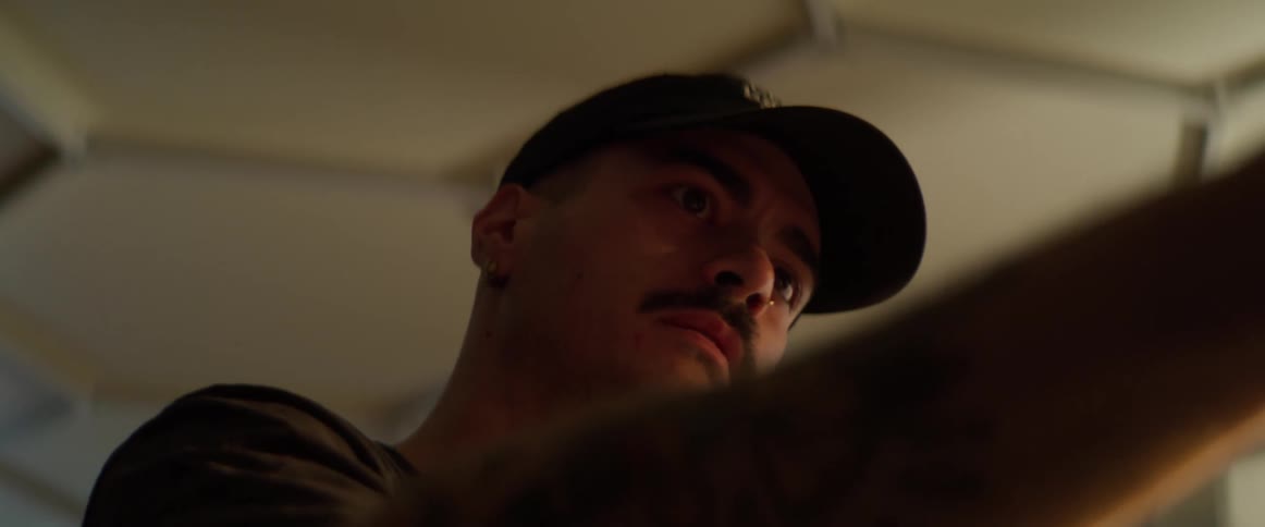 Man looking closely at something