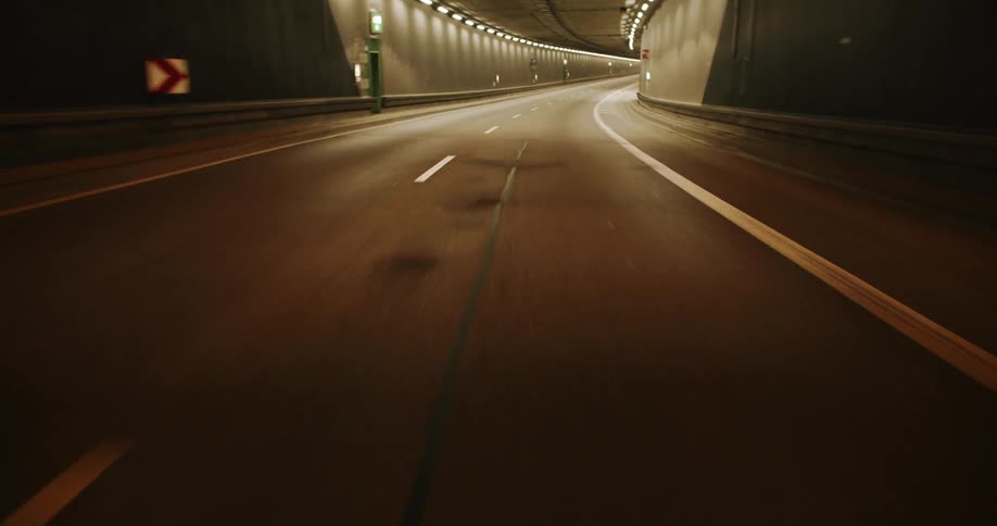 Road through a tunnel