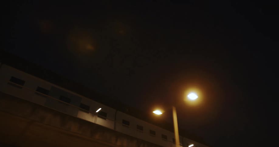 The road is empty at night