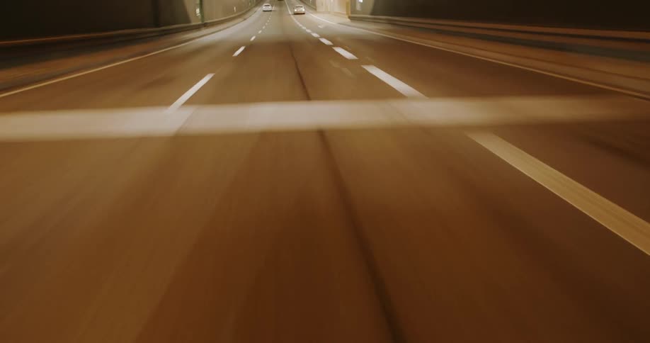 Asphalt of a tunnel road