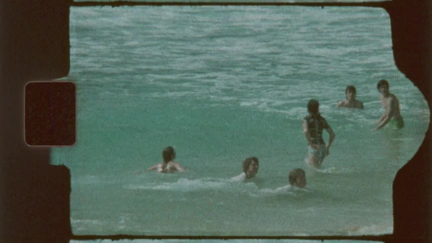 Children are playing together on the beach