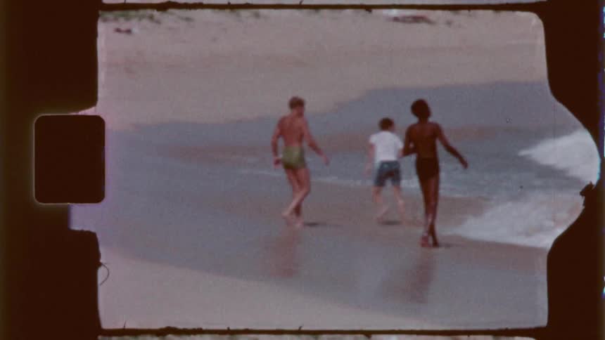 Children play on the beach