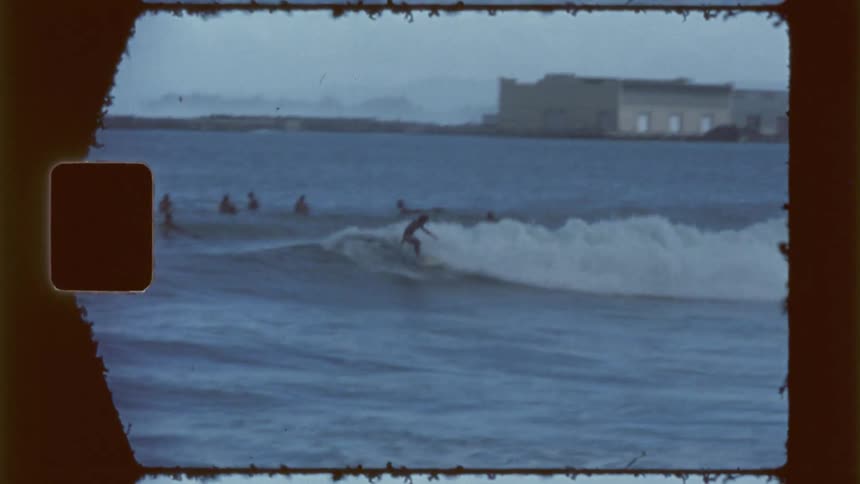 A footage of people surfing the sea