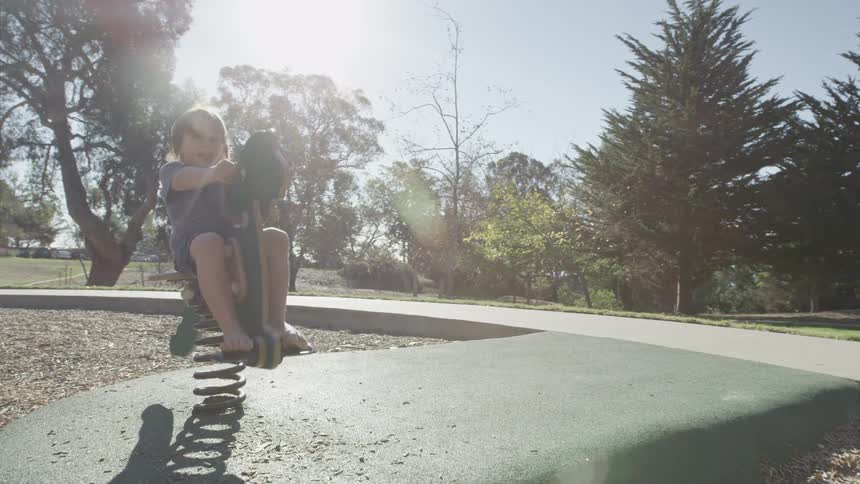 A child plays at a playground