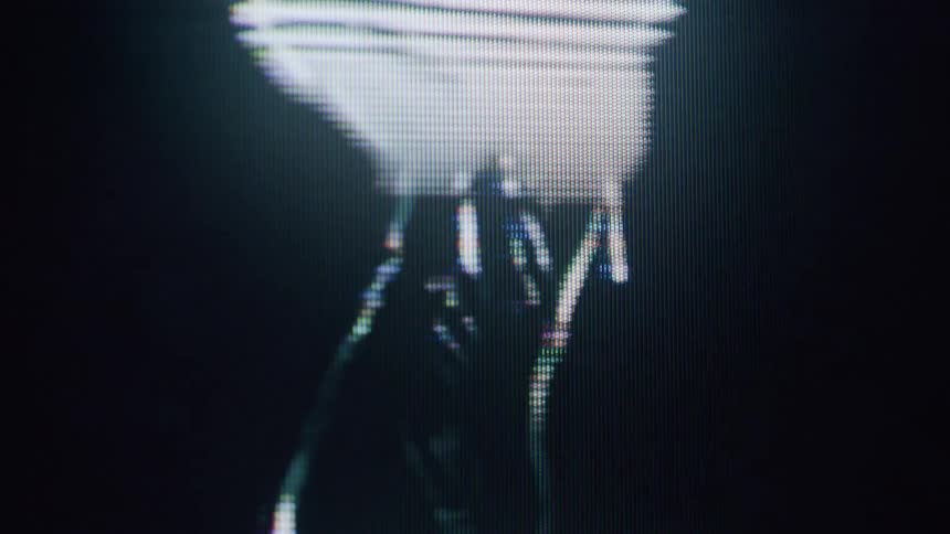 A computer has digitalized the outline of a woman dancing