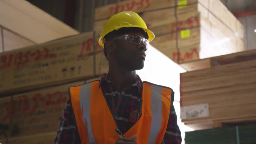 Boy with protective gear and work uniform