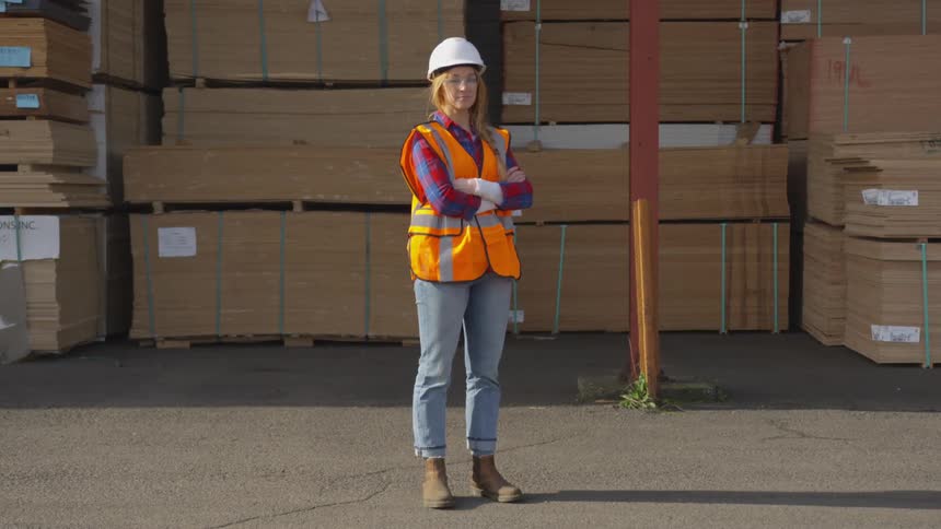 Girl in work uniform