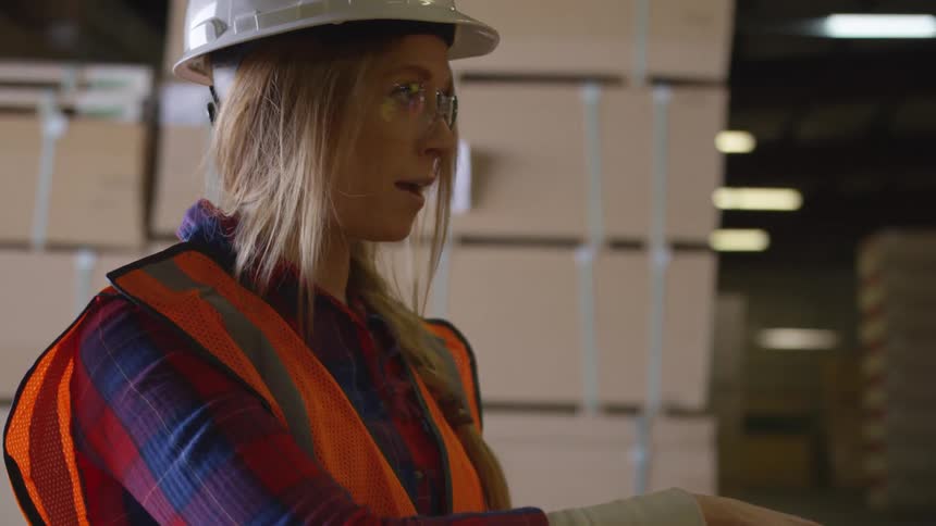 Girl with work protectors