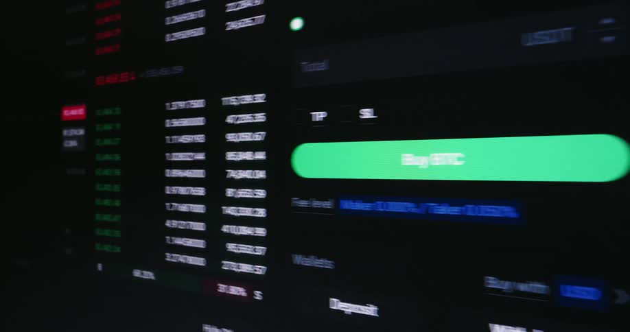 Screen with a cryptocurrency monitor