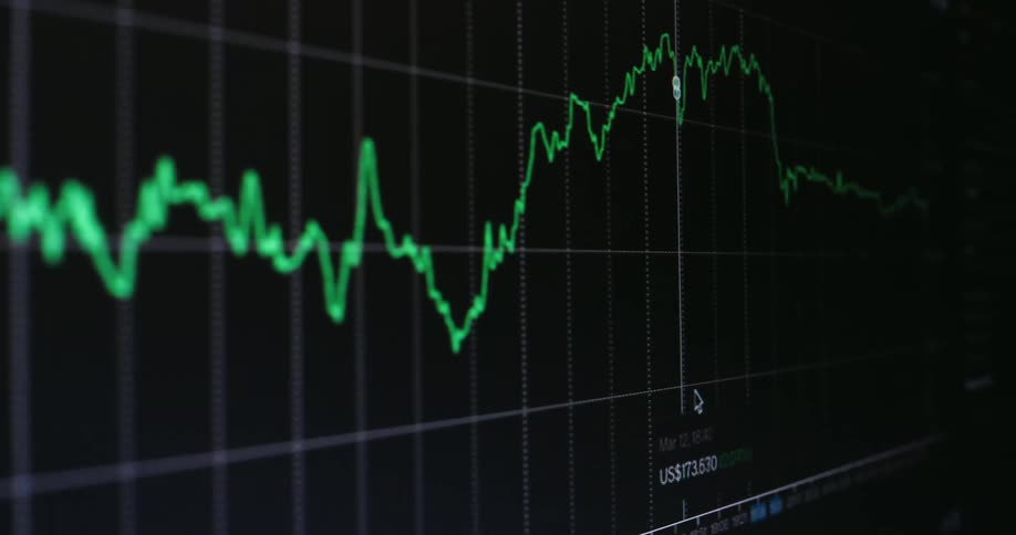 Green line displays digital information against a black background