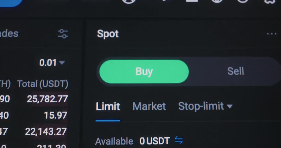 Tables and charts next to transaction buttons for the stock market