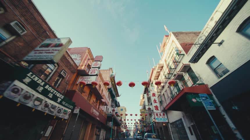 A footage of buildings in a street
