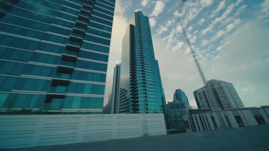 Driving through a city