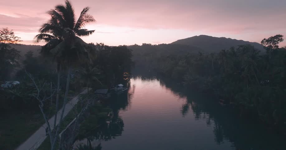 A footage of a river during dawn