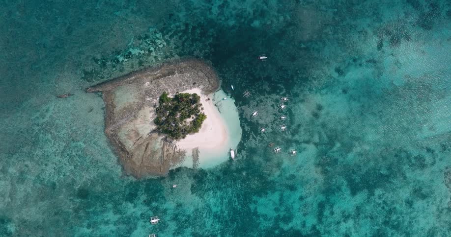 Boats around a small island
