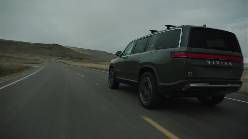 Car crossing a mountain road