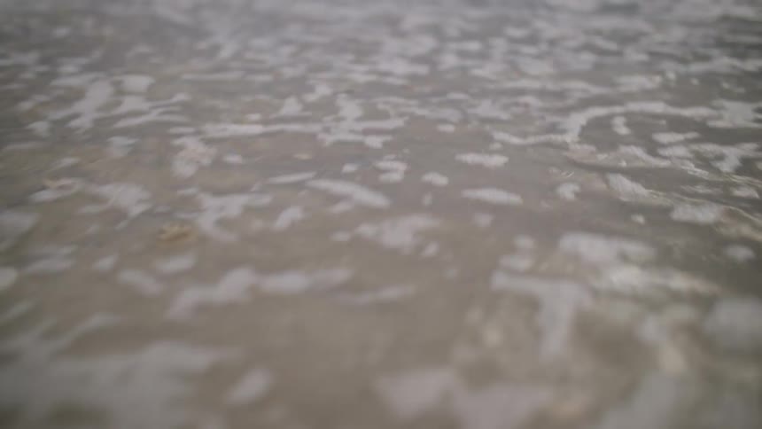 Ocean waves are moving towards the coast of the beach