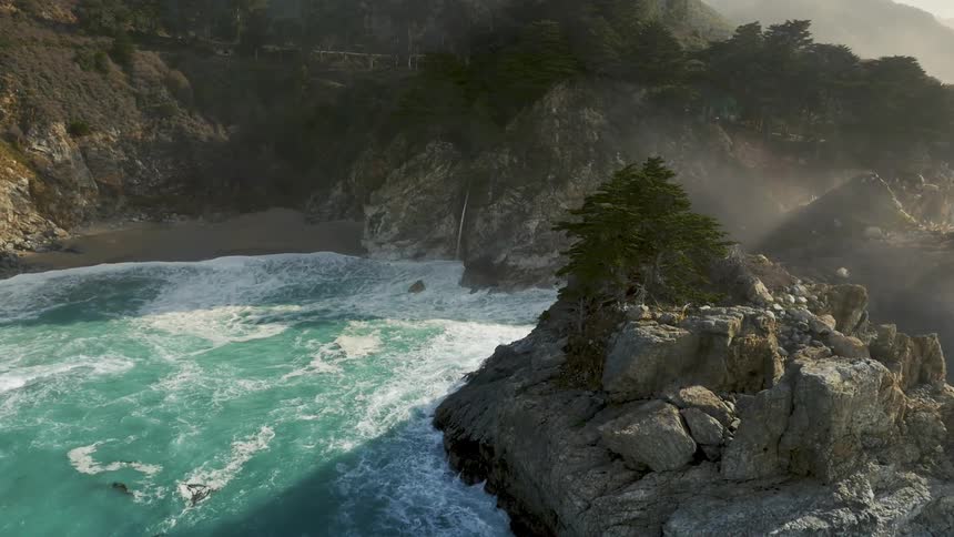 Roaring river surrounded by mountains