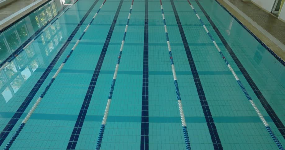 The pool is empty inside