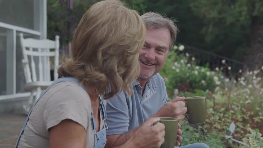 A footage of elderly couples sharing a drink