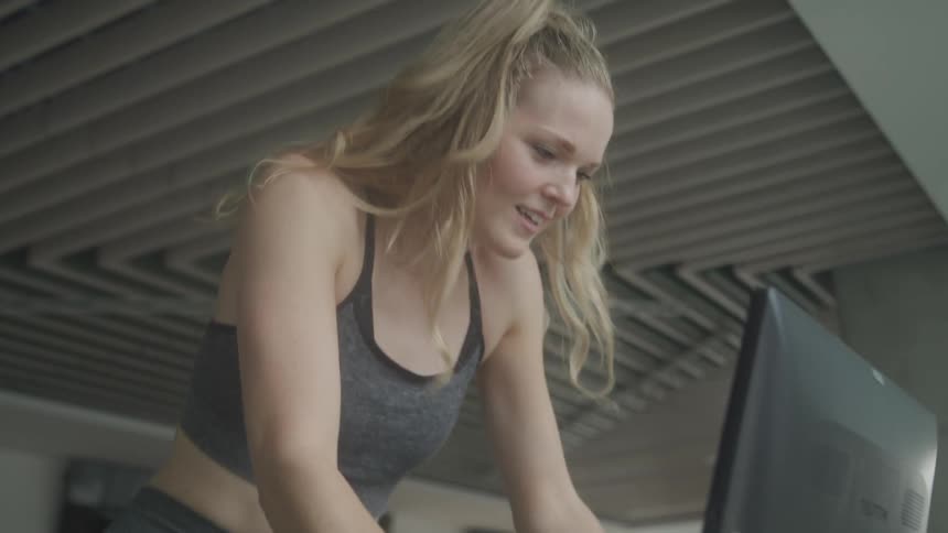 Happy girl doing physical activity