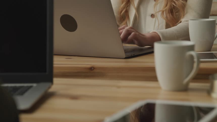 Girl typing on computer