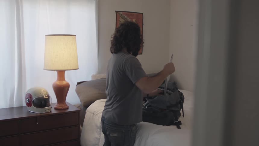 A person packing