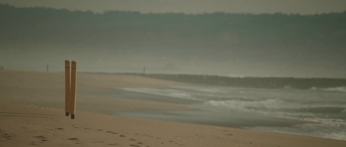 Fog is covering the beach