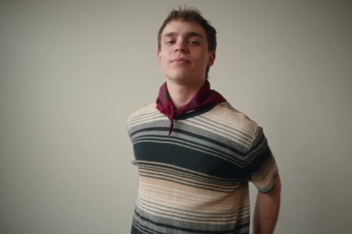 Boy posing in front of the camera