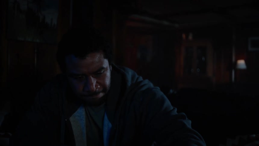 A man is determined as he plays a video game
