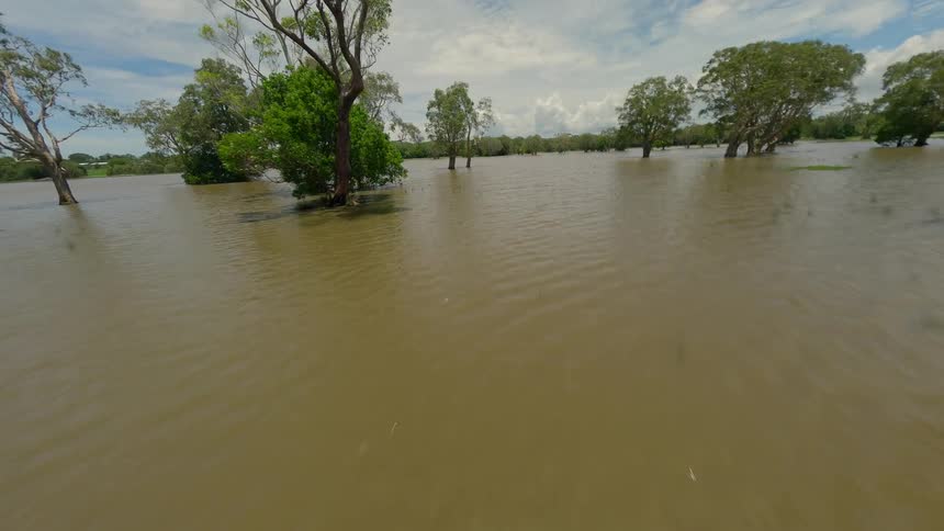 Flying through a swamp in Australia