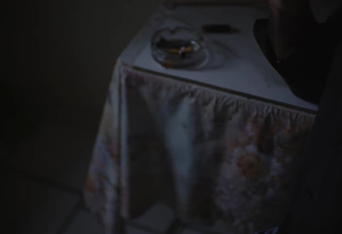 A footage of a person smoking