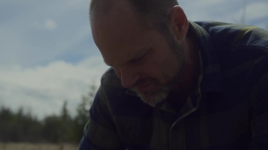 A close up clip of a mans face
