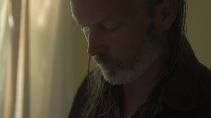 A close up footage of a mans face