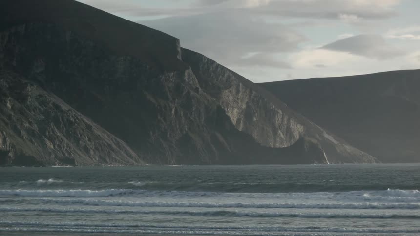 Ocean waves wash ashore