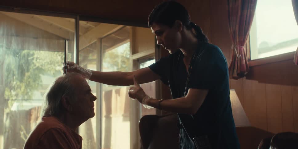 A footage of a doctor testing an elderly man